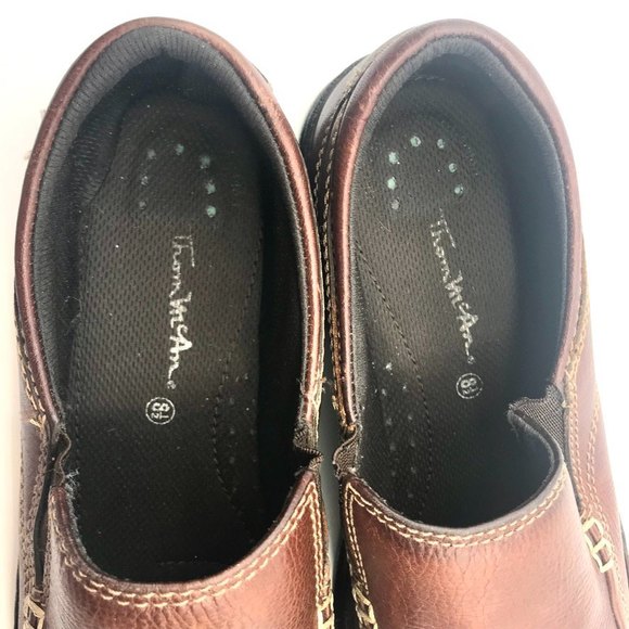 Thom Mcan Women’s Burnt Red Leather Slip on Loafers Flats Comfort Size 8.5 - Picture 2 of 7